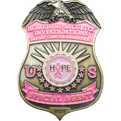 BL2-010A Thin Pink Line HSI Special Agent Breast Cancer Awareness Month 2025 Cha