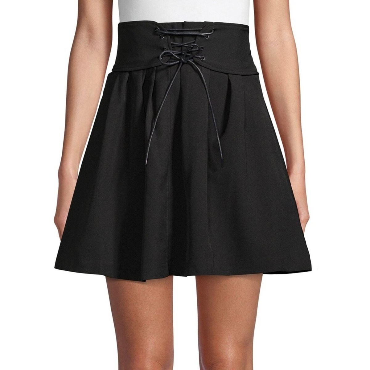 NEW Lea Viola Black Lace Up Corset Mini Skirt XS