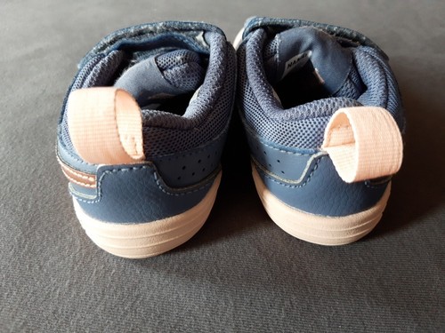 Nike Sneaker 22 TOP Lauflernschuhe Mädchen blau gold rosa Klett Turnschuhe - Bild 8 von 9