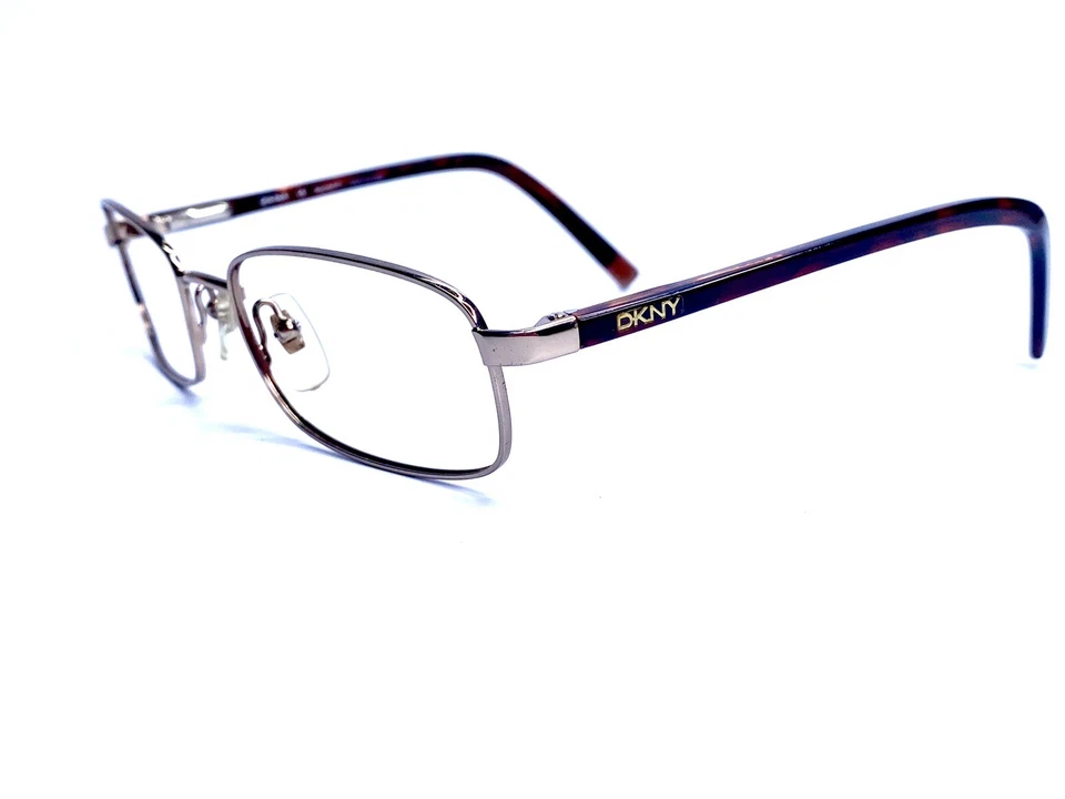 Gafas rectangulares de metal plateado DKNY templo de tortuga DY5002 1007/83 51 18 130 Foto 2 de 4