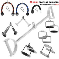 Home Gym Cable Attachment Handle Machine Strength Exercise Chrome Press Down LAT