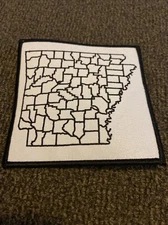 Biker Jacket Iron Patch - ARKANSAS Tour Map - Color in Counties You Visited