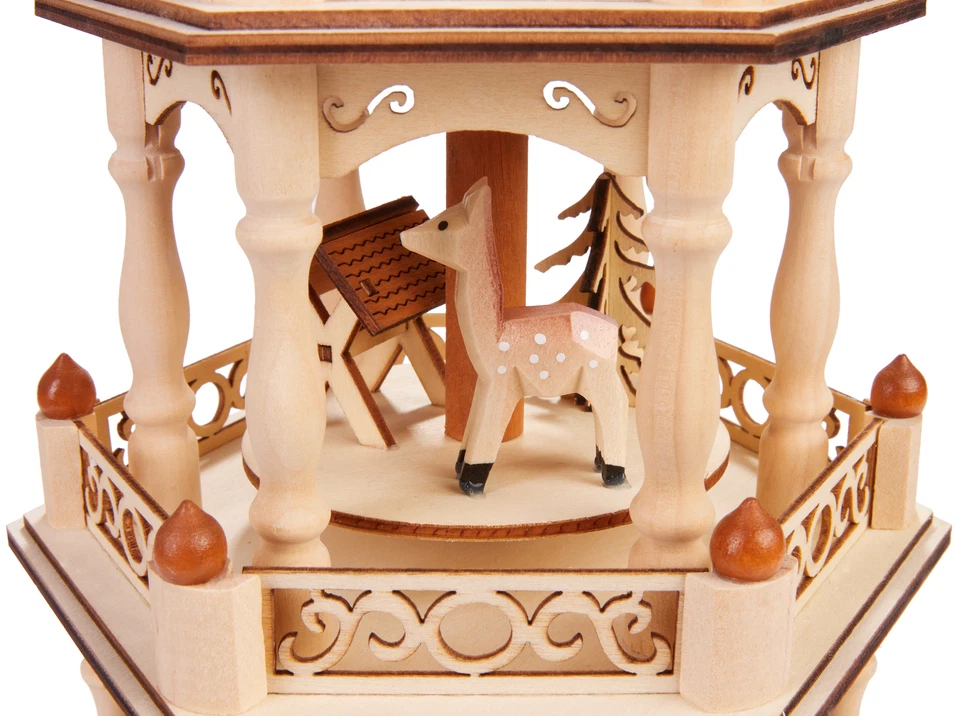 BRUBAKER Christmas Pyramid - 18 Inches - 3 Tier Carousel - Designed in Germany - Image 2 of 4