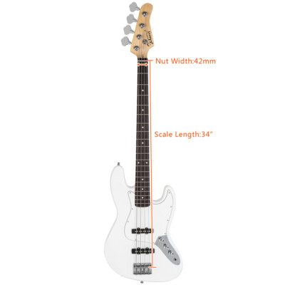 Gjazz Four String Single Single Pickup White White Shield S201