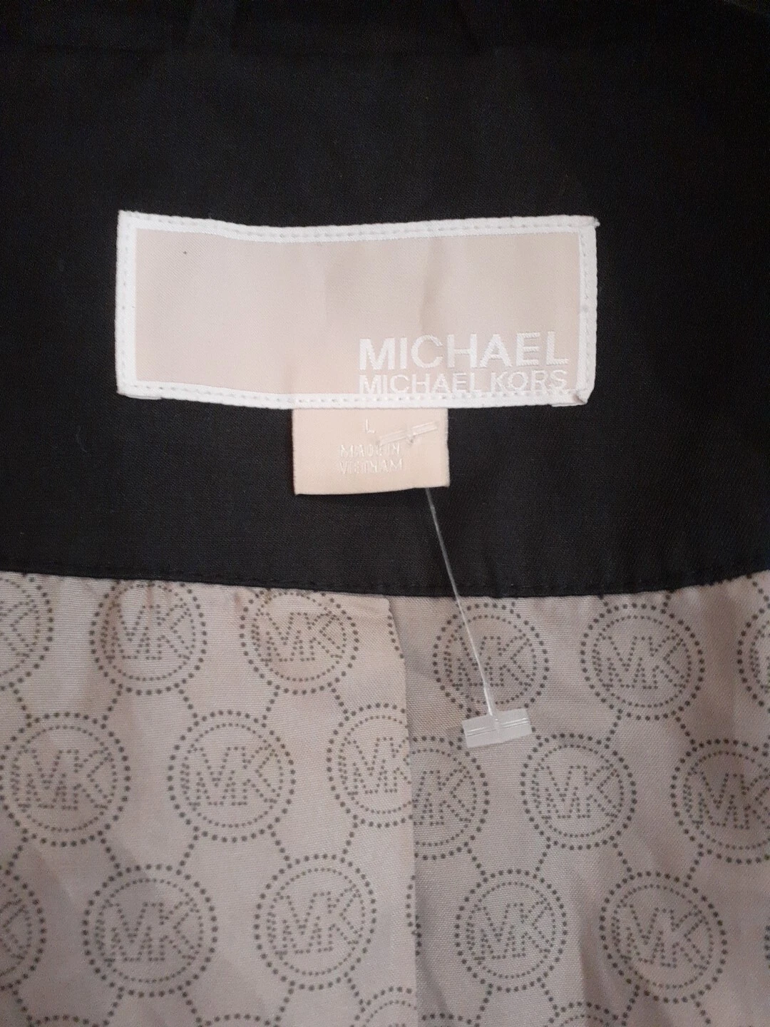 *NUOVO* Trench nero Michael Kors doppio seno cintura... Taglia L