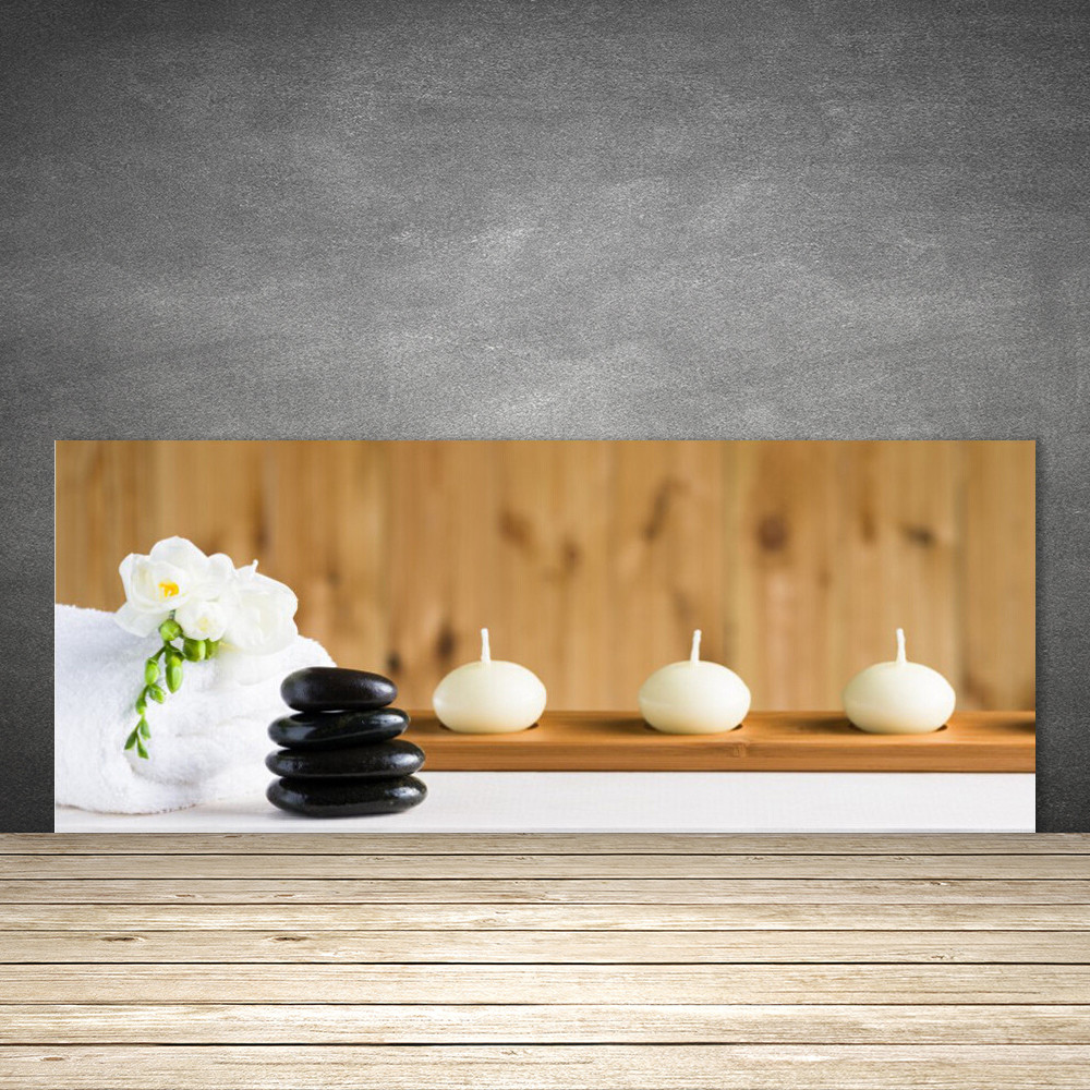 Crédence en verre 125x50 cm motif zen pour protection murale de cuisine