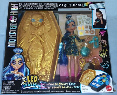 Monster High Puppe Cleo de Nile Boo-Jeweled Beauty Case Golden Glam Gore Ganizer