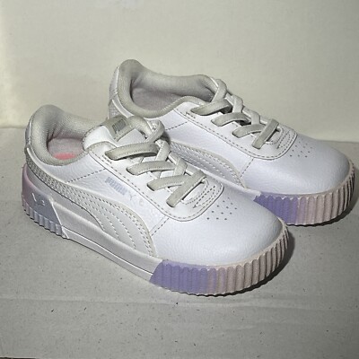 Puma Carina Fade Shoes Youth Girls Sz 8 Athletic Leather Platform Sneakers