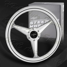 W-power 14 White Wood Grain 6-hole White 3-spoke Center 350mm Steering Wheel