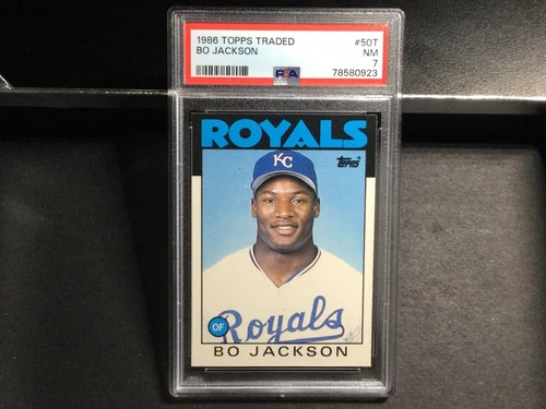 1986 Topps Traded #50 Bo Jackson Rookie Baseball Card PSA 7 Near Mint