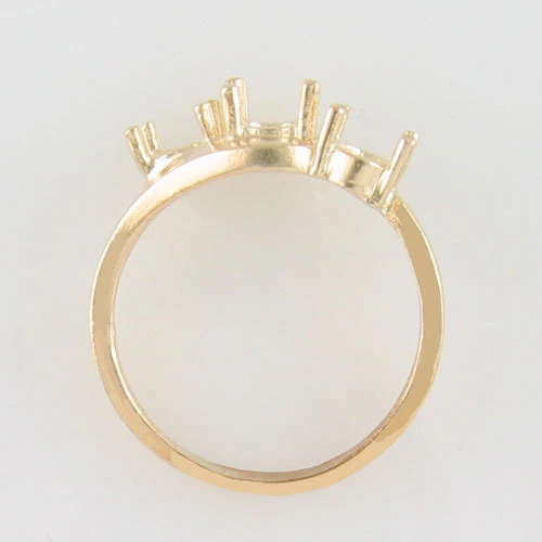 PRE-NOTCHED THREE STONE 7X5 & 6X4 OVAL RING IN SOLID 10K YELLOW GOLD CR5104-10KY - Image 3 of 3