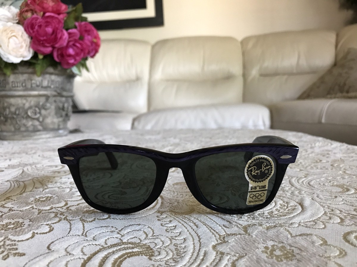Authentic Vintage B&L Ray Ban Wayfarer Street Neat Ebony/Purple