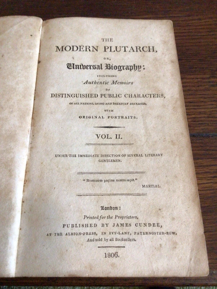Modern Plutarch Or Universal Biography Vol 11 Original Portraits  - Image 2 of 4
