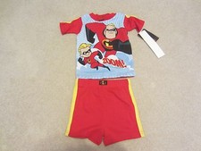 Disney Mr. Incredibles Dash Shorts Cotton 2 piece Summer Pajamas PJs 3T NWT NEW