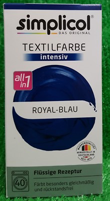 Simplicol TEXTILFARBE ROYAL BLAU färbt gleichmäßig flüssig intensive Farben