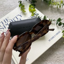 サングラス BALENCIAGA Woman Sunglasses Brown BB0327S 002 Balenciaga Brown Square Sunglasses for Women | eBay