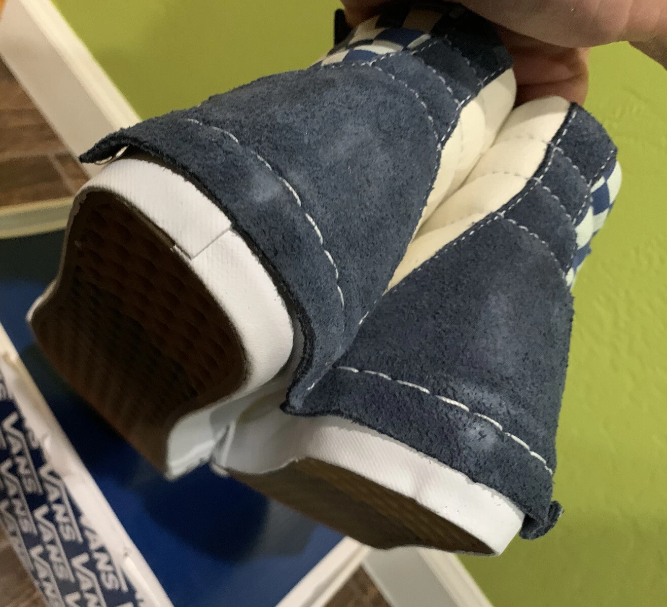 Abito Vans Vault Sk8 taglio e incolla alto blues bianco Supreme Bape uomo 9