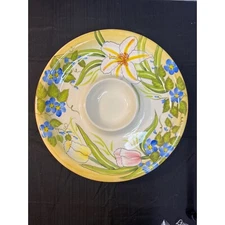 Philip Kingsley Chip and Dip Platter ~ Large Circular Chip & Dip Serving Dish
