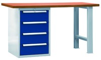 Werkbank Arbeitstisch Mit 4 Schubladen, Lxtxh 2000X700X840Mm, Ral 7035/5010