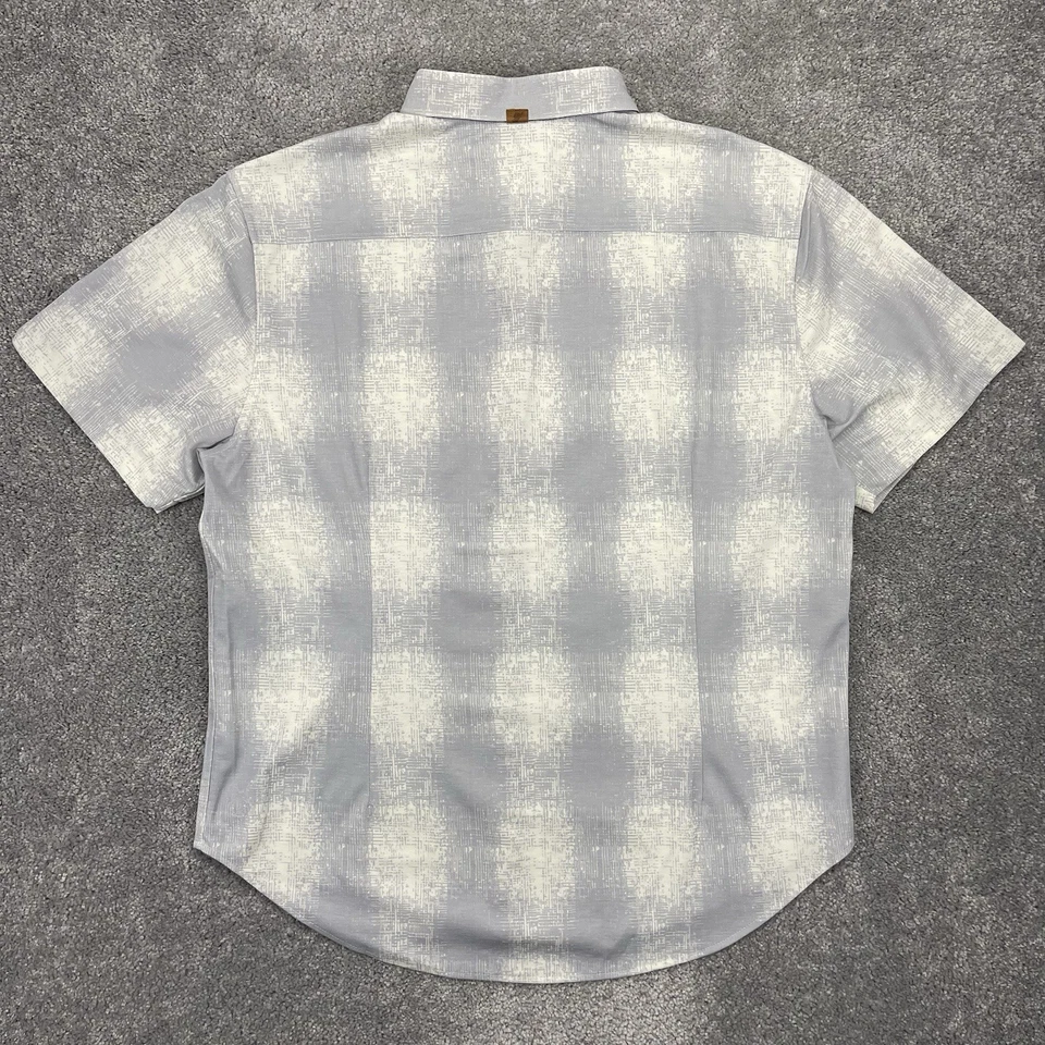 Fundamental Coast Mens Extra Large Gray Plaid Button Down Short Sleeve - Image 2 of 4