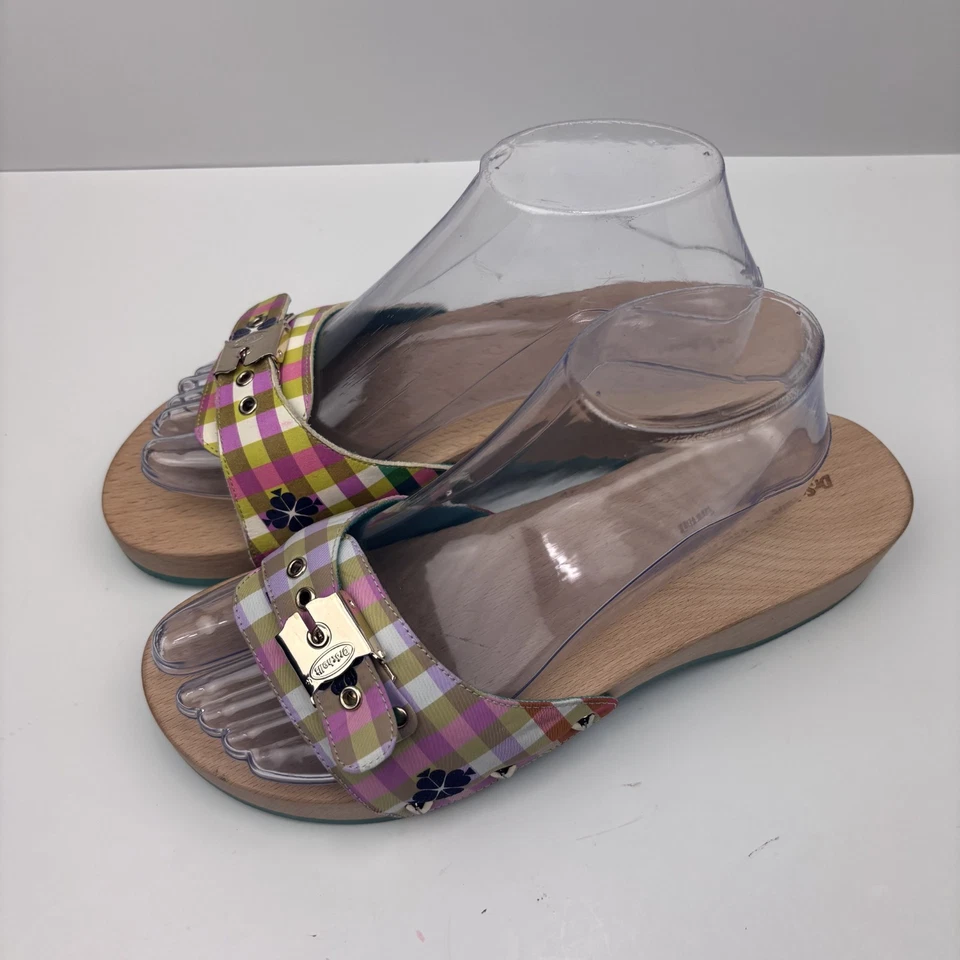 Sandalia Dr. Scholl's Kate Spade New York Bella a Cuadros para Mujer 9M Suela de Madera Foto 2 de 4