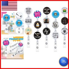 15 Pack Badge Reel Retractable Nurse ID Clip