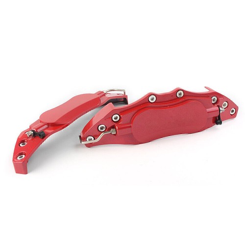 2x3D Metal Brake Caliper Covers Universal Front & Rear Wheel Large Red - Picture 9 of 12