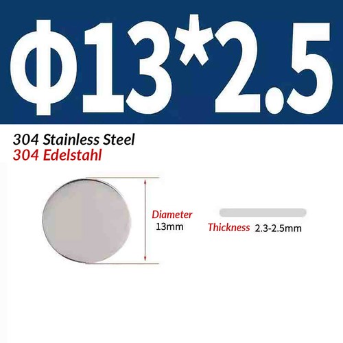 6mm-80mm Ronde Edelstahl Scheibe Platte Rund Blech V2A Geschliffen Dicke 1mm-5mm - Picture 57 of 234