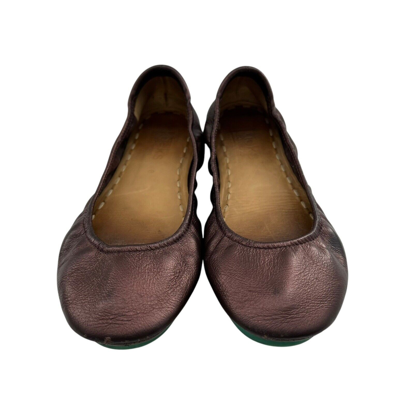 Tieks Sz 8 Ballet Flat Rasberry Truffle Brown Metallic Leather By Gavrieli RARE