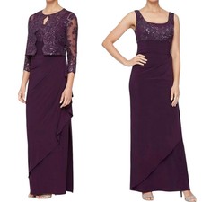 Alex Evenings Eggplant Purple Dress