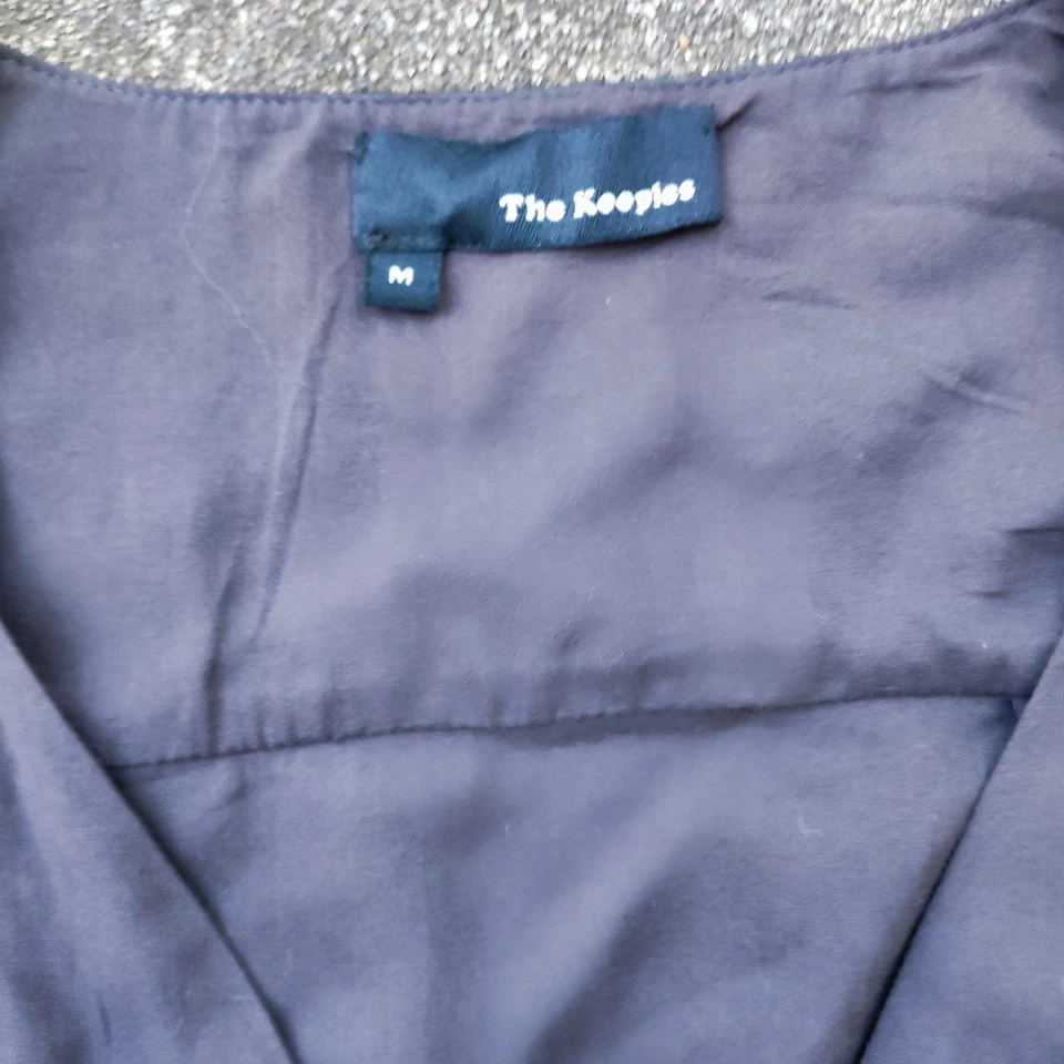 The Kooples Chemisier femme noir uni col V manches longues tissu contrastant M - Photo 2/4