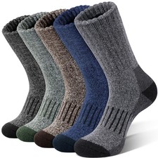 SIMIYA Merino Wool Socks for Men 5 Pairs Thermal Extra Warm Super Thick