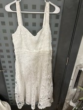 Lulus White Lace Fit And Flare Ladies Midi Dress Size L