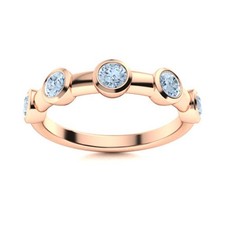 Womens day Deal Sterling Silver Aquamarine Gemstone Full Eternity Wife Ring