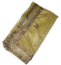 Wedding Indian Leaf Design Dupatta Sequins Embroidered Georgette Veil Scarf