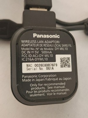 Panasonic DY-WL10 (885170002272) Wireless Adapter for sale online