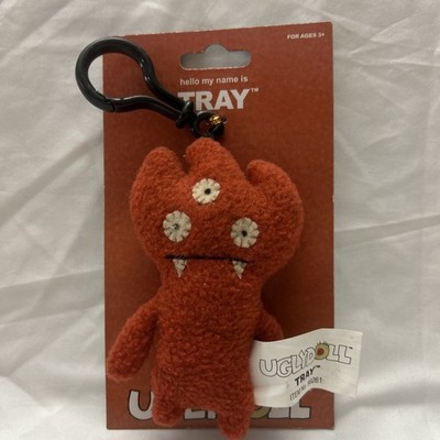 Uglydoll 2015 5'' PLUSH ORANGE/RED TRAY BAG CLIP NEW ON CARD RARE #99261