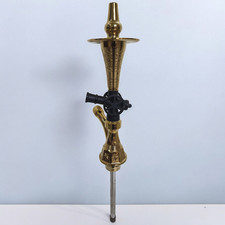 Cachimba de latón vástago cachimba nargile cuerpo de pipa oro amarillo grabado diseño de cañón