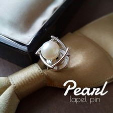 Spilla da bavero spilla da bavero vera perla ARGENTO quadrata perla occasione cerimoniale