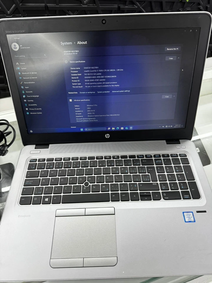 HP EliteBook 850 G4 - CPU: Intel Core i7-7600U (7th Gen, 2.8GHz up to 3.9GHz) - Image 2 of 4