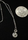 Organic Pearl CZ Modernist Sterling Silver 925 Beaded Chain Necklace 17” — photo 5