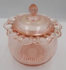 Vintage, Hocking Glass Co., Pink Old Colony Open Lace Cookie Biscuit Jar