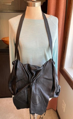 Vtg Carlos Falchi Butterfly Bag Buffalo Leather USA 1980s Large Textural ICONIC