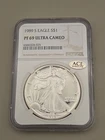 1989-S $1 American Silver Eagle NGC PF69 Ultra Cameo Brown Label