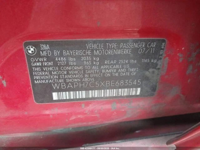 Seat Belt Front Bucket Passenger Retractor Fits 11-12 BMW 328i 2554051 Foto 2 de 4