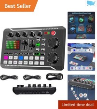 F988 Live Sound Card DJ Mixer - Perfect for Streaming, Podcasting, Gaming