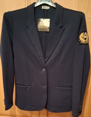 MILLER WENDT LAZER WITH TENNIS CLUB PATCH 2 BUTTONS  NEW SZ (L)  DRK BLUE @H 3