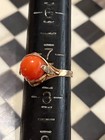 Vintage Chinese export 14k gold coral s7.5 ring TX 072726cCBZGG — photo 8