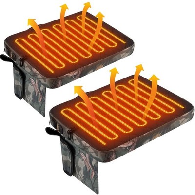 SmoothNovelty 2 Pcs Heated Hunting Seat Cushion, 3 Mode Adjustable USB Powered