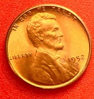 1952-S Lincoln Wheat Cent Penny GEM RED BU From an Original Bank Roll